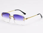 american-frameless-cut-edge-spring-leg-sunglasses - Viexta