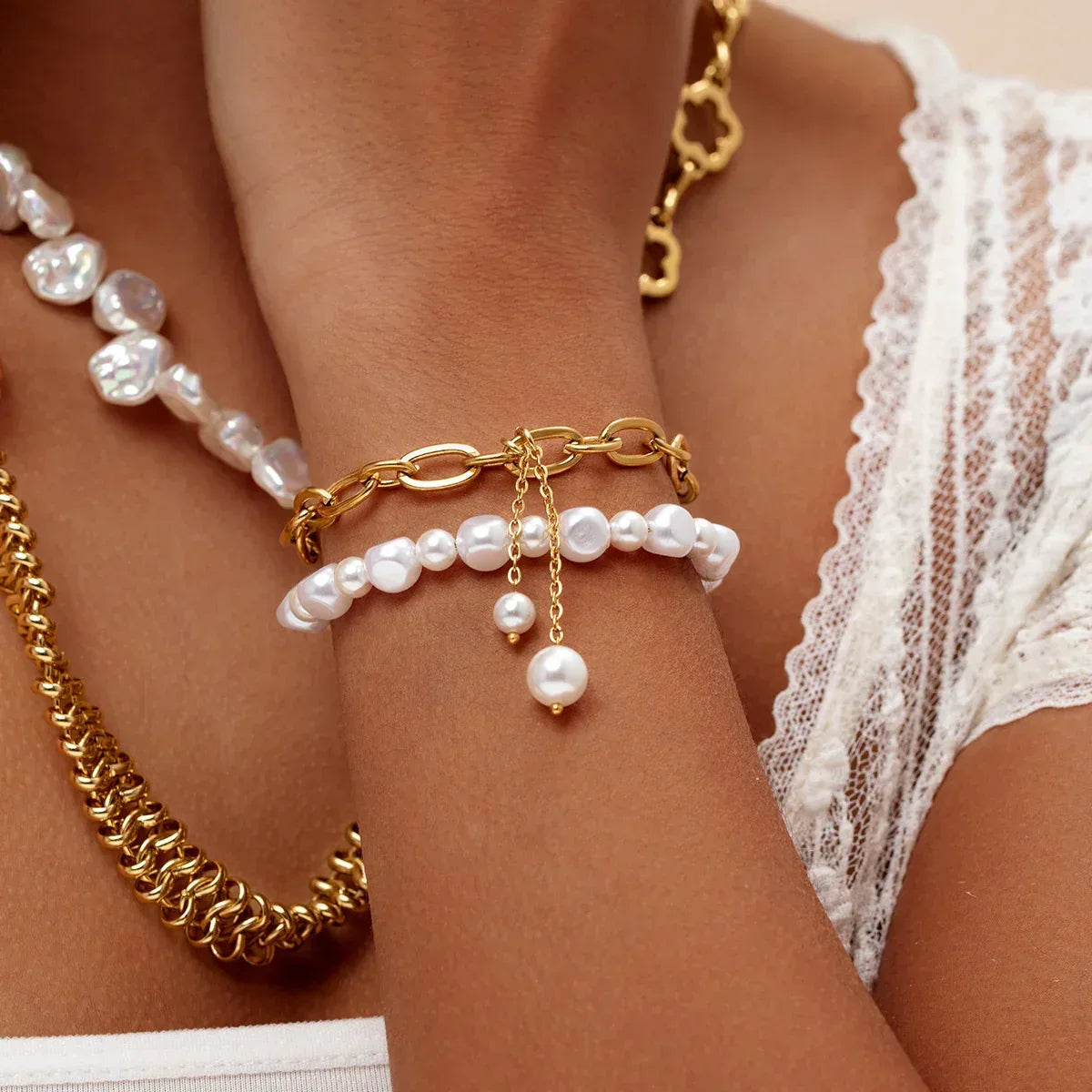 Pearl Titanium Steel Bracelet - Viexta
