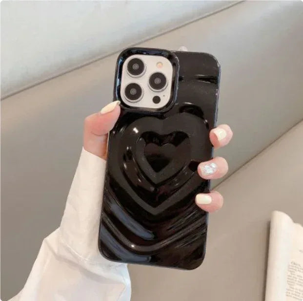 Love Wave Pattern Pleated Protective iPhone case - Viexta