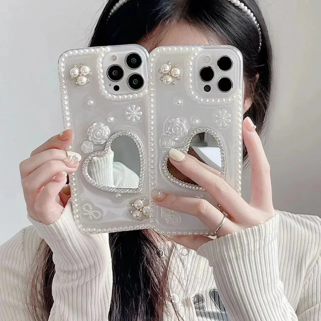 Raw Pearl Heart Shape iPhone Case - Viexta