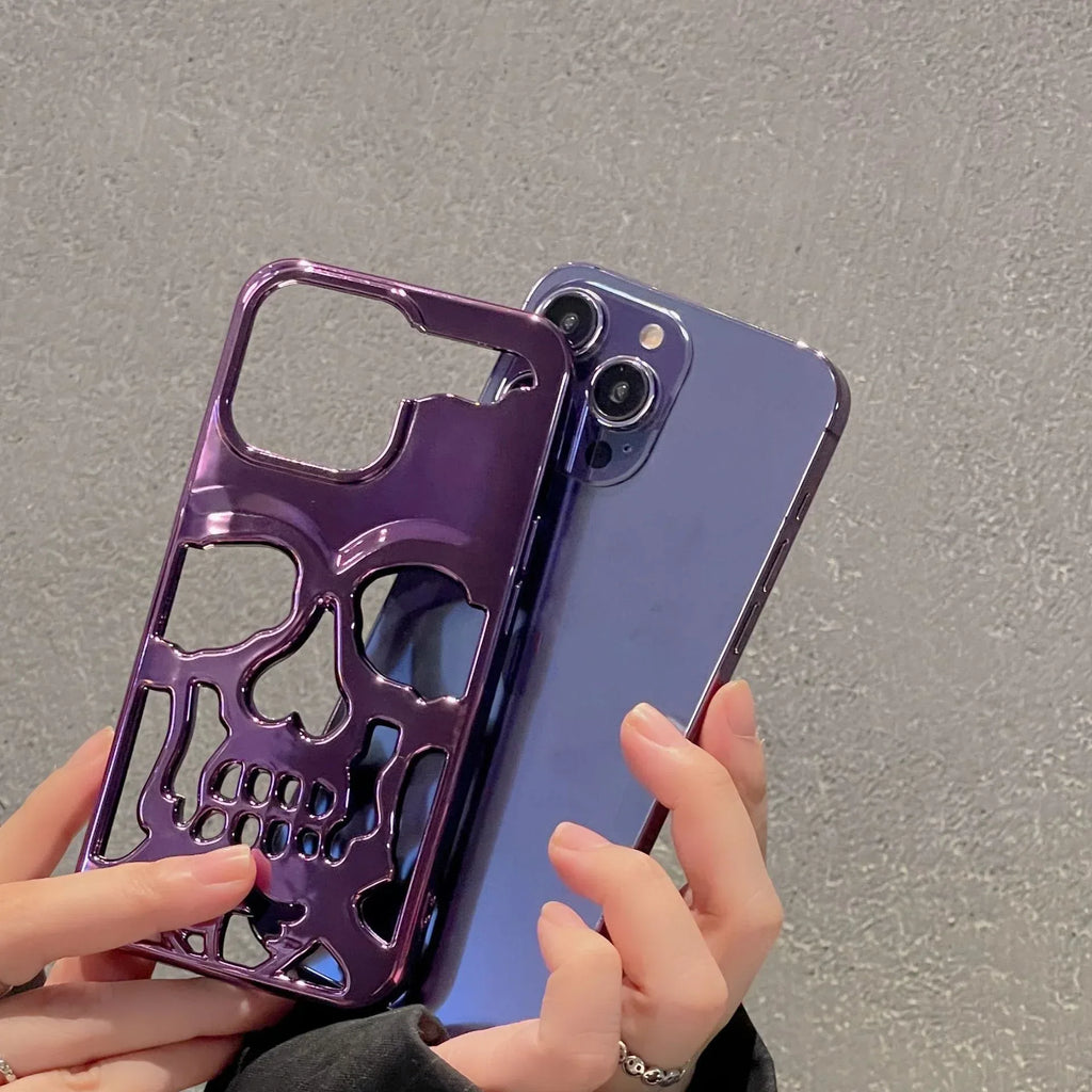 Luxury Plating 3D Skull Phone Case For I-Phone - Viexta