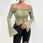 Women's Knitted T-shirt Fashion Tops - Viexta