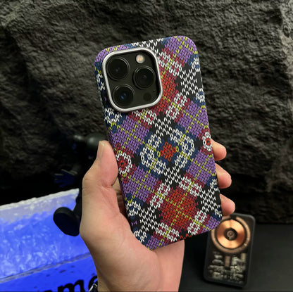 Kevlar Pattern Luminous Magnetic iPhone Cover