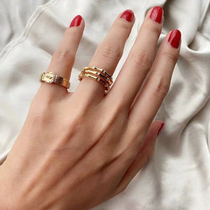 Niche Three-layer 18K Gold-plated Ring