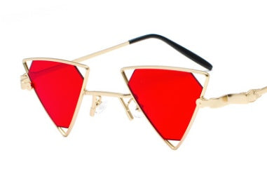 Punk wind triangle hollow sunglasses