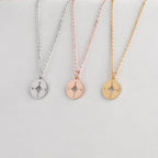 Stainless Steel Round Mirror Necklace - Viexta