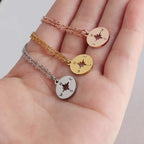 Stainless Steel Round Mirror Necklace - Viexta