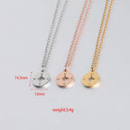 Stainless Steel Round Mirror Necklace - Viexta