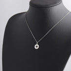 Stainless Steel Round Mirror Necklace - Viexta