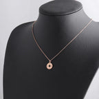 Stainless Steel Round Mirror Necklace - Viexta