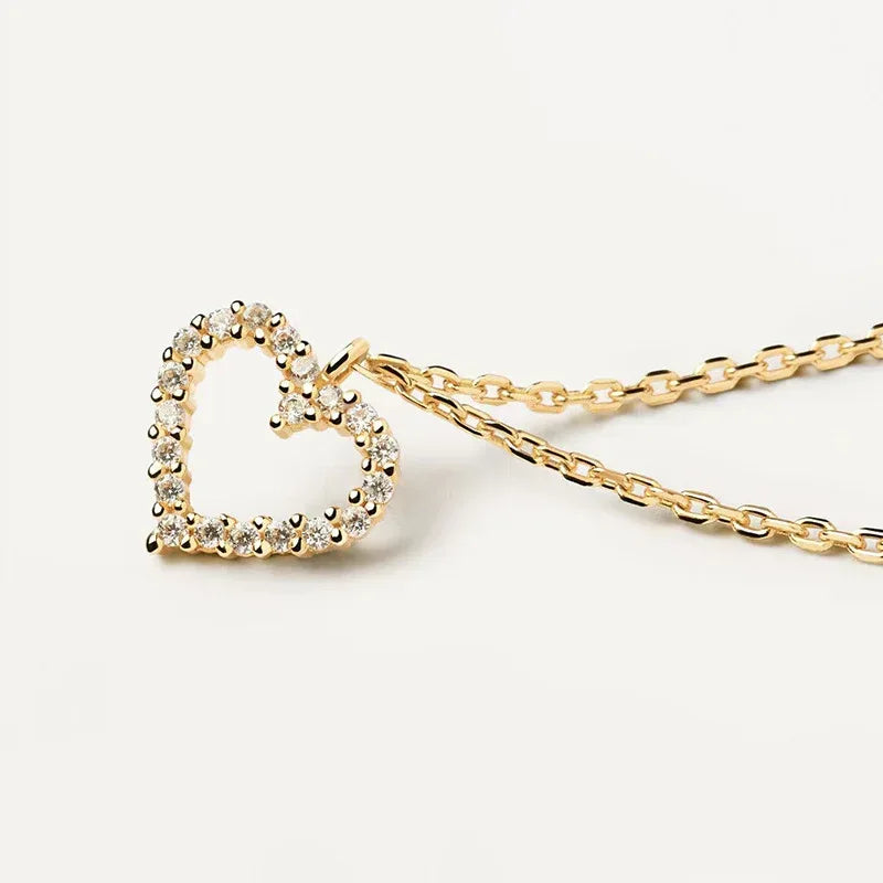 Hollow Heart Pendant Necklace - Viexta