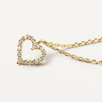 Hollow Heart Pendant Necklace - Viexta