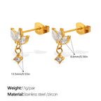 Zircon Inlaid Pendant Earrings