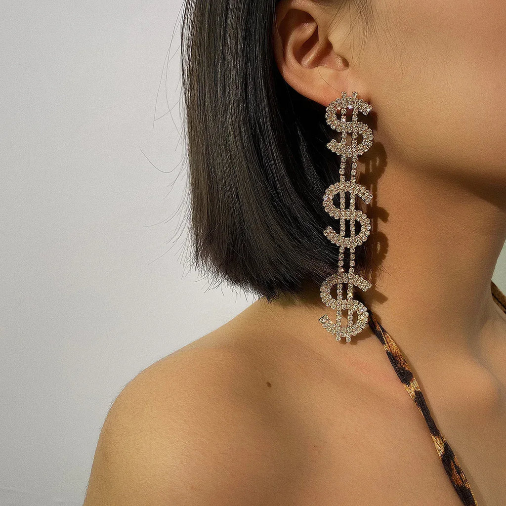 Coin symbol long earring - Viexta