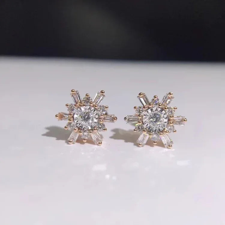 18k white gold diamond earrings - Viexta