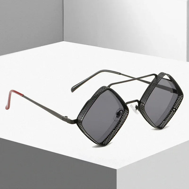 fashion-metal-rhombus-beam-sunglasses - Viexta