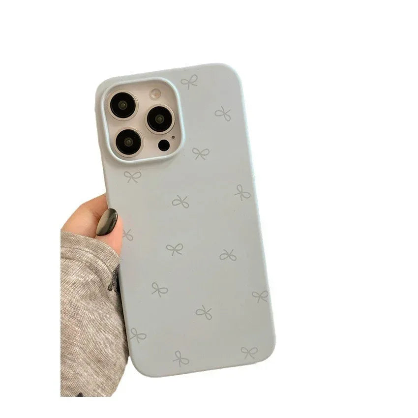 bow-liquid-silicone-skin-feeling-iphone-case - Viexta