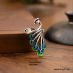 Peacock Shape Open Ring - Viexta