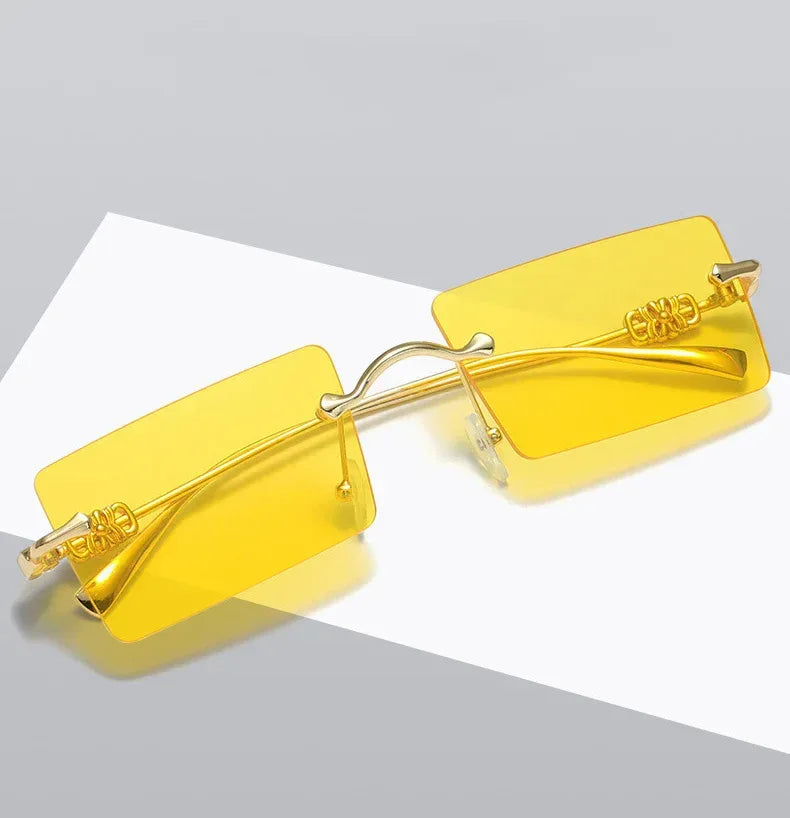 Fashion Rimless Cut Edge Gradual Sunglasses - Viexta
