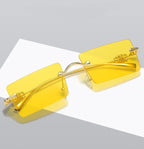 Fashion Rimless Cut Edge Gradual Sunglasses - Viexta