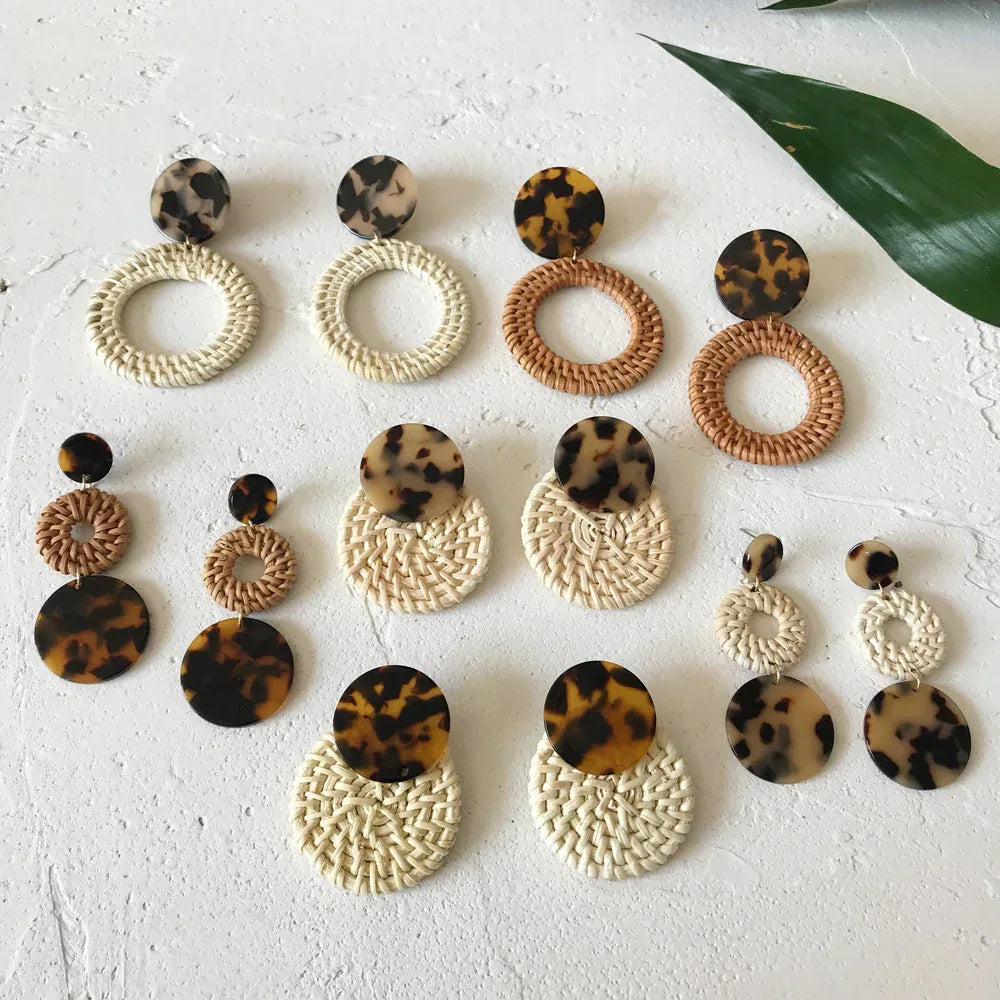 Vintage Rattan Earrings - Viexta
