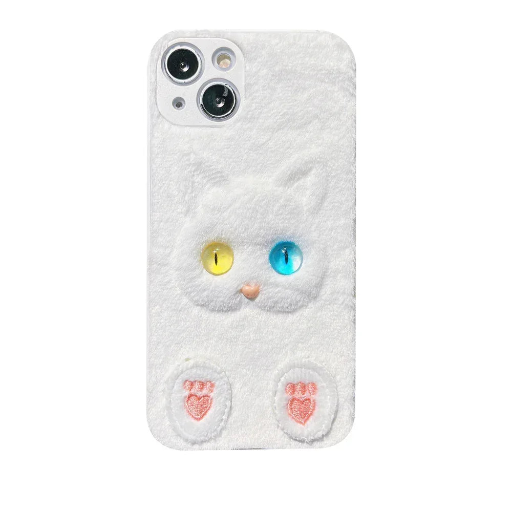 plush-three-dimensional-cat-eyes-iphone-case - Viexta