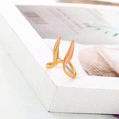 Enamel drop oil girl heart rabbit ear ring