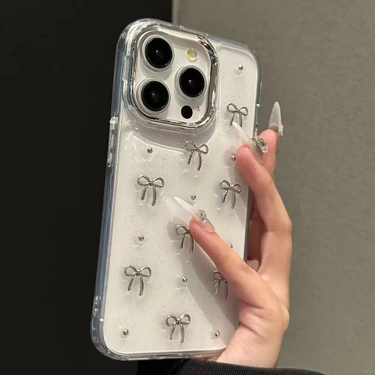 Epoxy Pearl Bow iPhone Case - Viexta