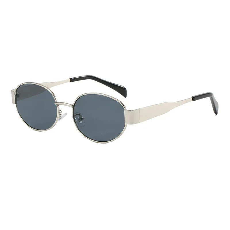 Women's Metal Retro Oval Sunglasses - Viexta