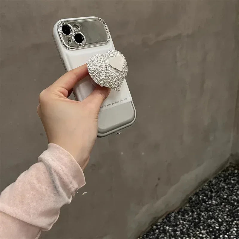 Korean Style Silver White iPhone Case - Viexta