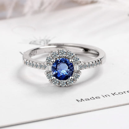 Zircon Blue Princess Ring