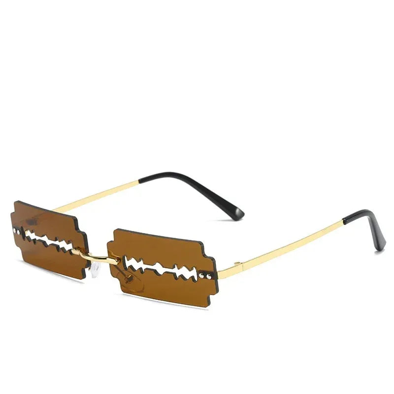 Women's Metal Rimless Sunglasses - Viexta