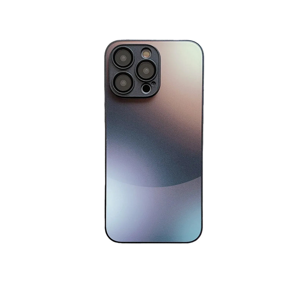 matte-metallic-paint-gradient-glass-iphone-case - Viexta