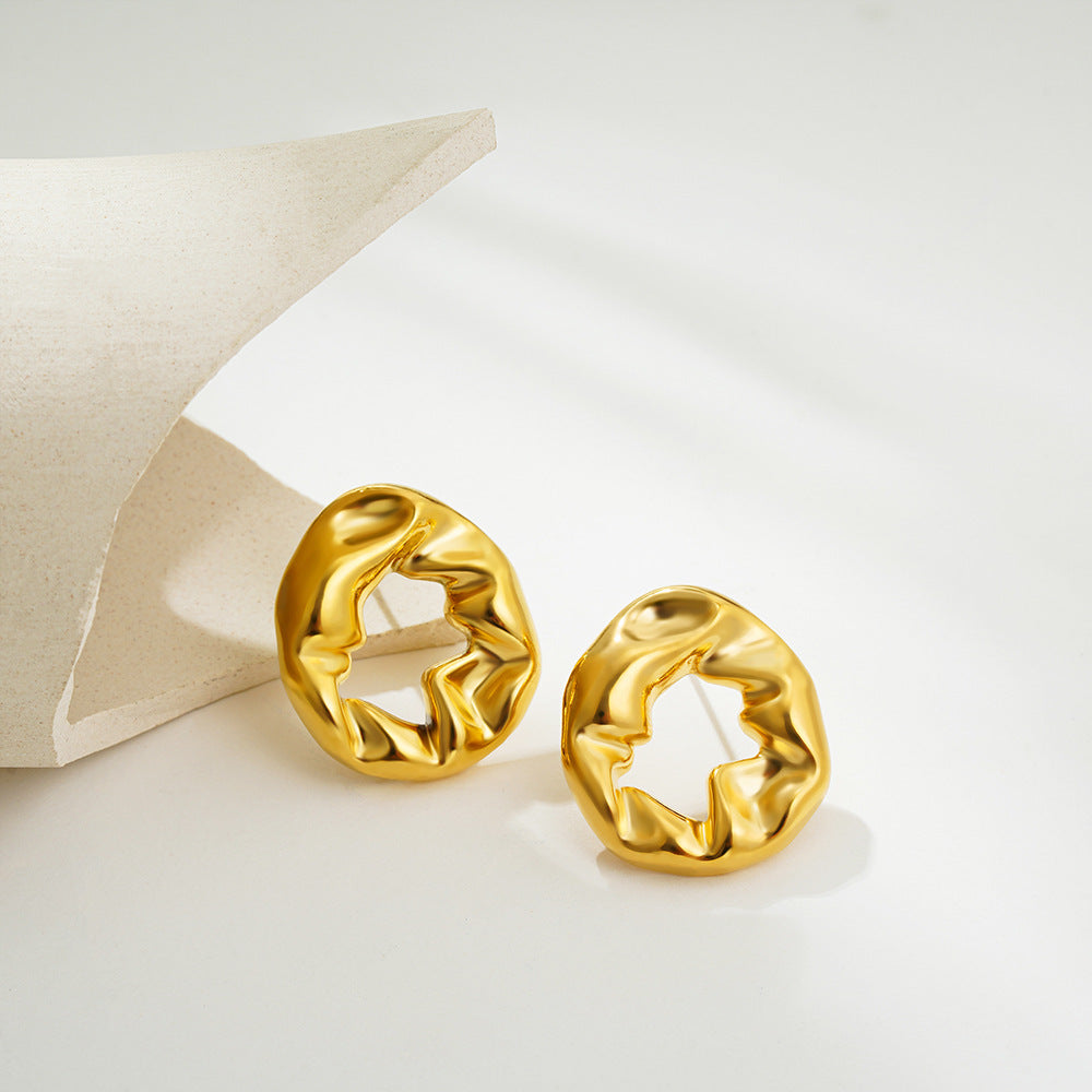 18k-gold-balloon-fold-irregular-texture-earrings