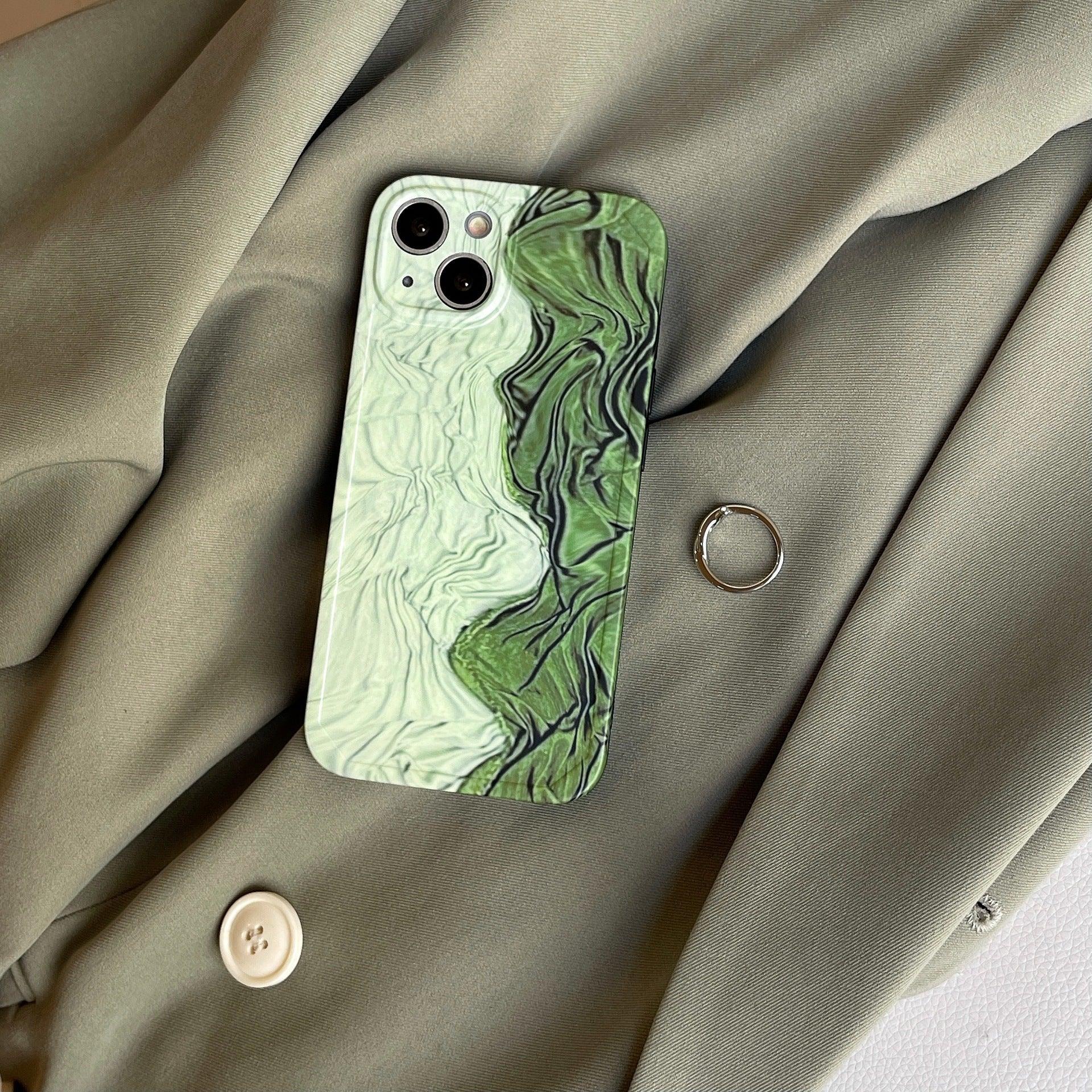 Pleated Green Stitching iPhone Case - Viexta