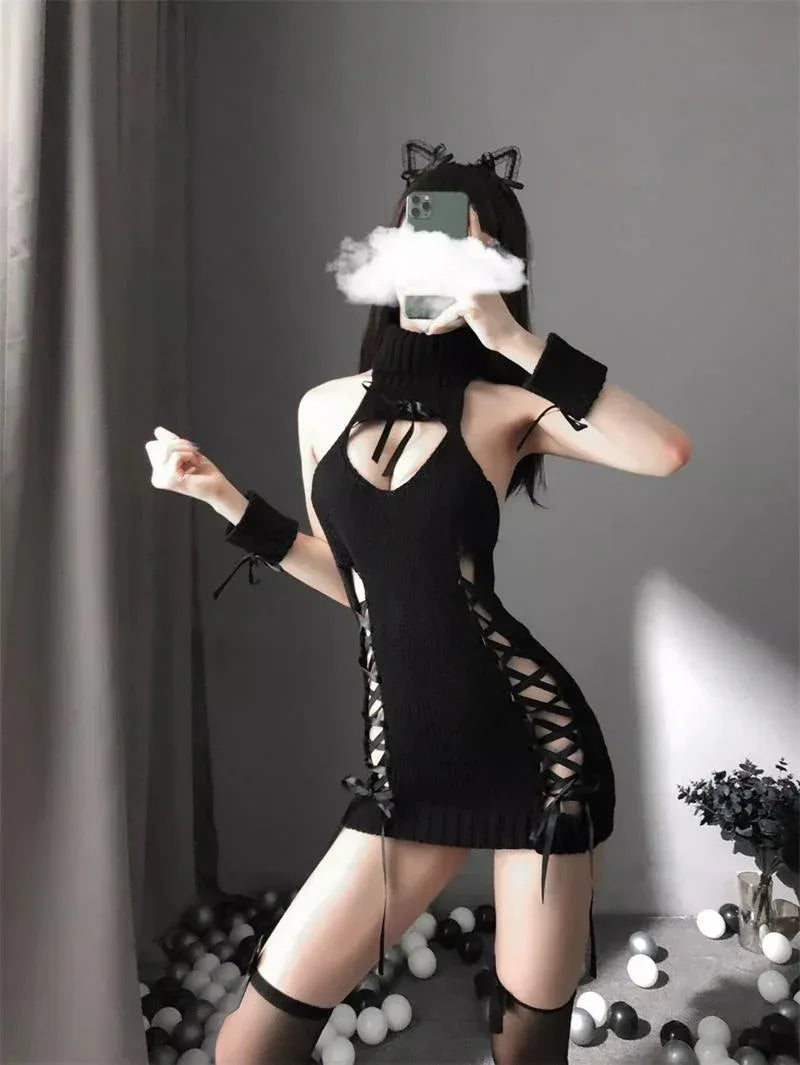 backless-temptation-pure-cute-split-strap-uniform - Viexta