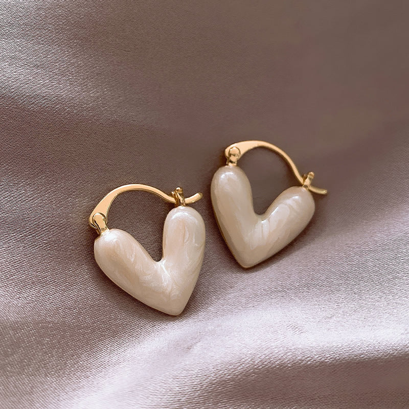 Heart Pendant Drop Earrings