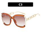 Big Square Rim Chain Sunglasses - Viexta