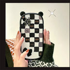 Black And White Lattice Bow iPhone case - Viexta
