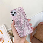 Girly pink gilded snakeskin iPhone case - Viexta