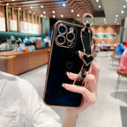 Electroplated Hollow Heart Wrist iPhone Case - Viexta