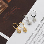 Rhinestone Zircon Shell-shaped Sterling Silver Stud Earrings - Viexta