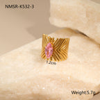Stainless Steel Zircon Ring For Women