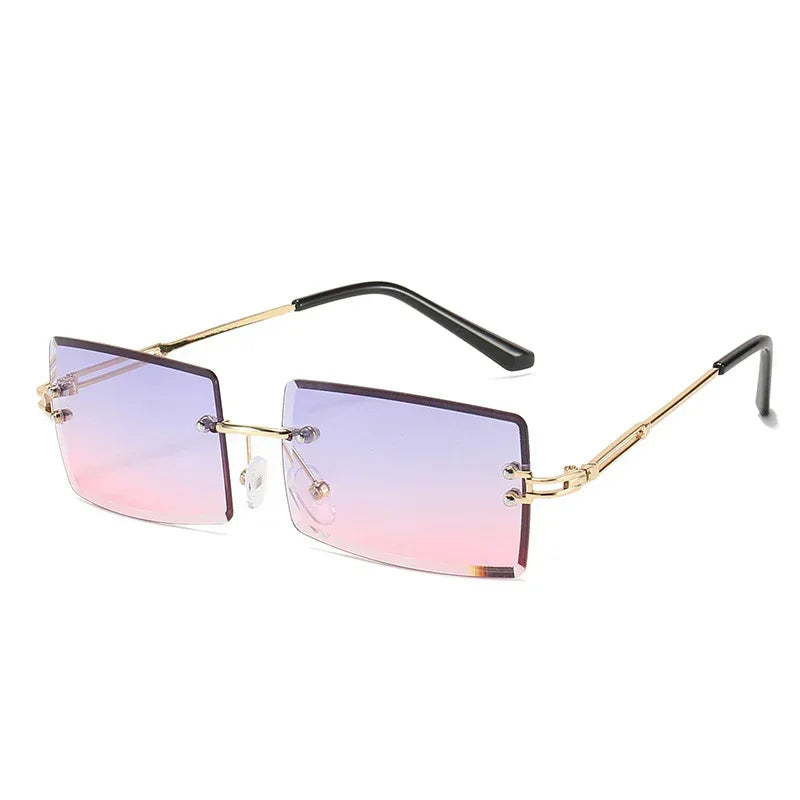 new-rimless-cut-edge-square-sunglasses - Viexta