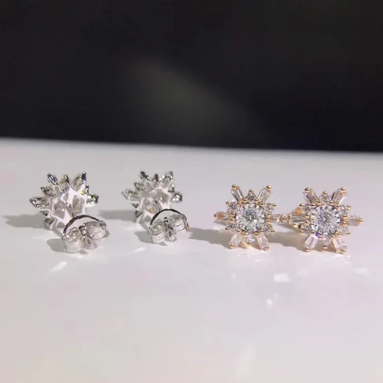 18k white gold diamond earrings - Viexta