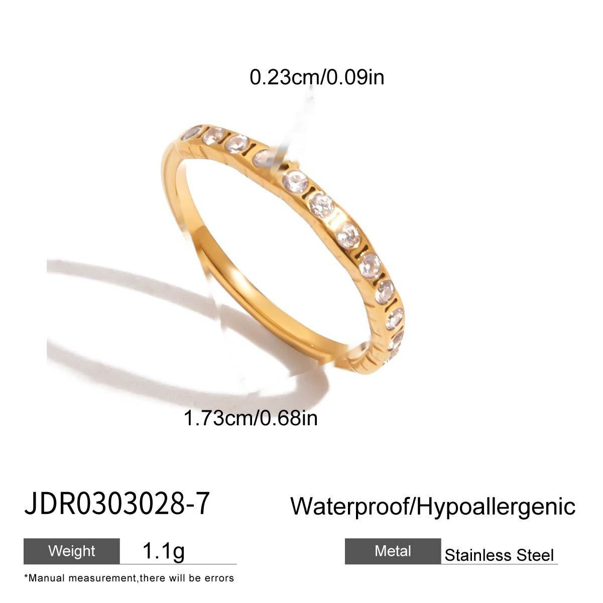 Zircon Ring Titanium Steel
