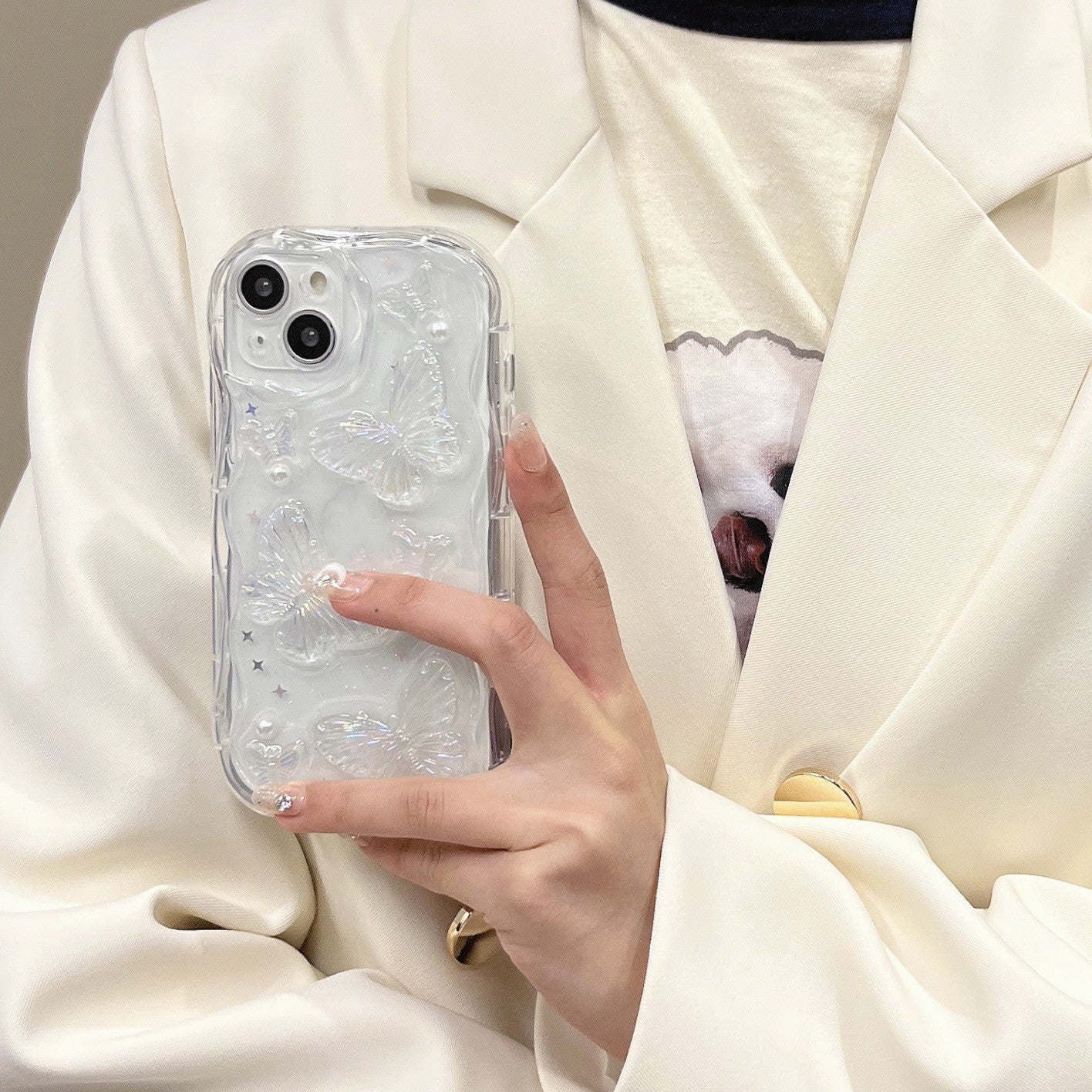 Three-dimensional Butterfly Drop-resistant Epoxy iPhone Case