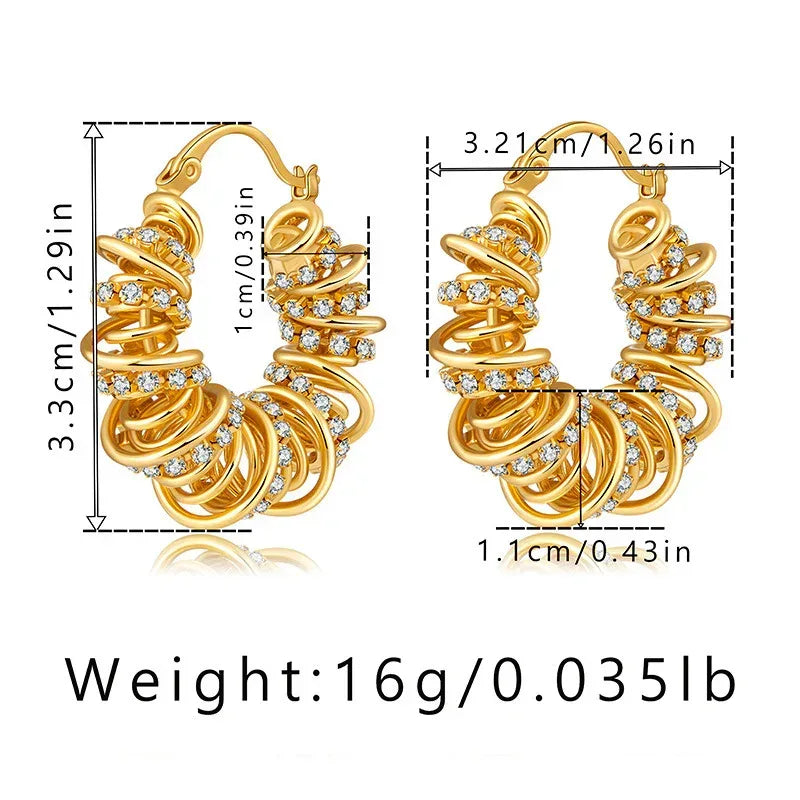 Spring Winding Design Earrings - Viexta