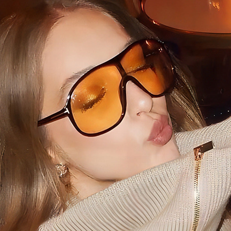 T-shaped Toad shaped Sunglasses New Sunglasses Fashionable, Personalized, Large Frame Versatile Sunglasses for Women