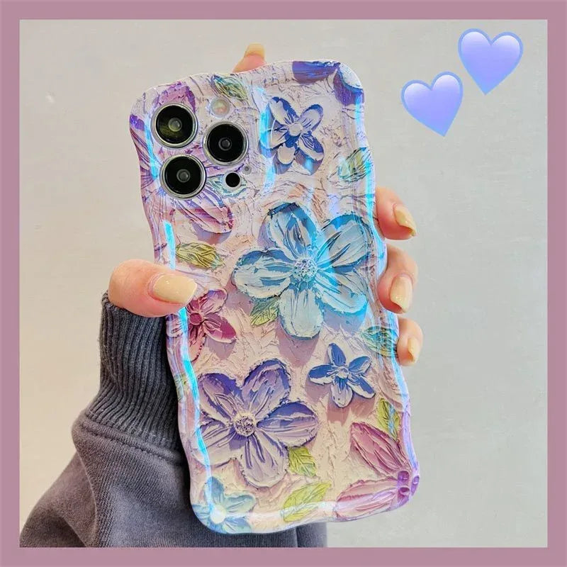 Blue Light Oil Painting iPhone Case - Viexta